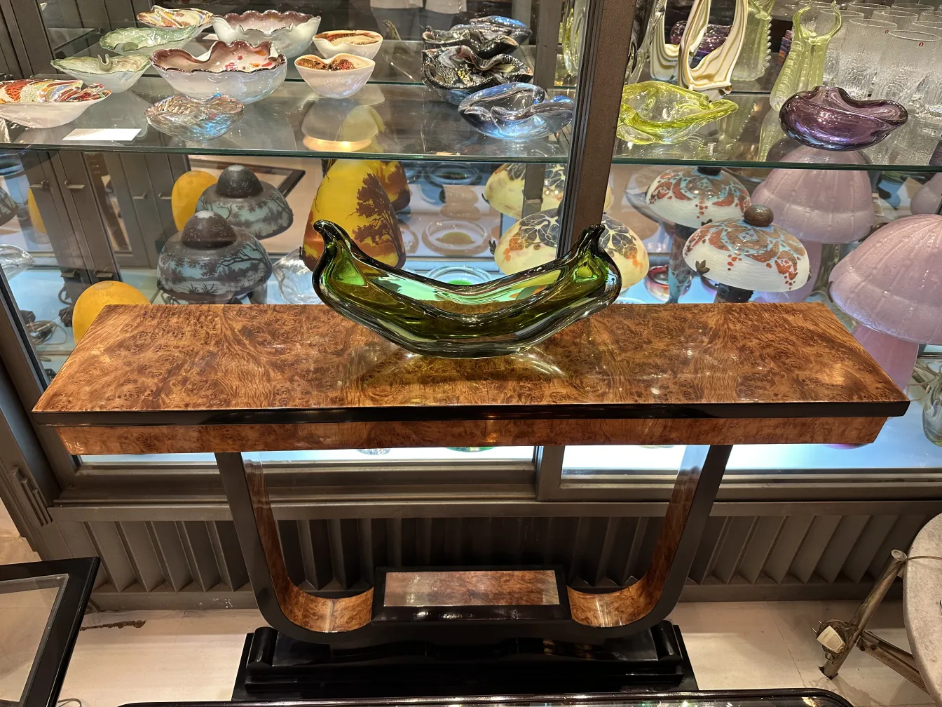 pieza decorativa de cristal de murano en forma de ave, color verde