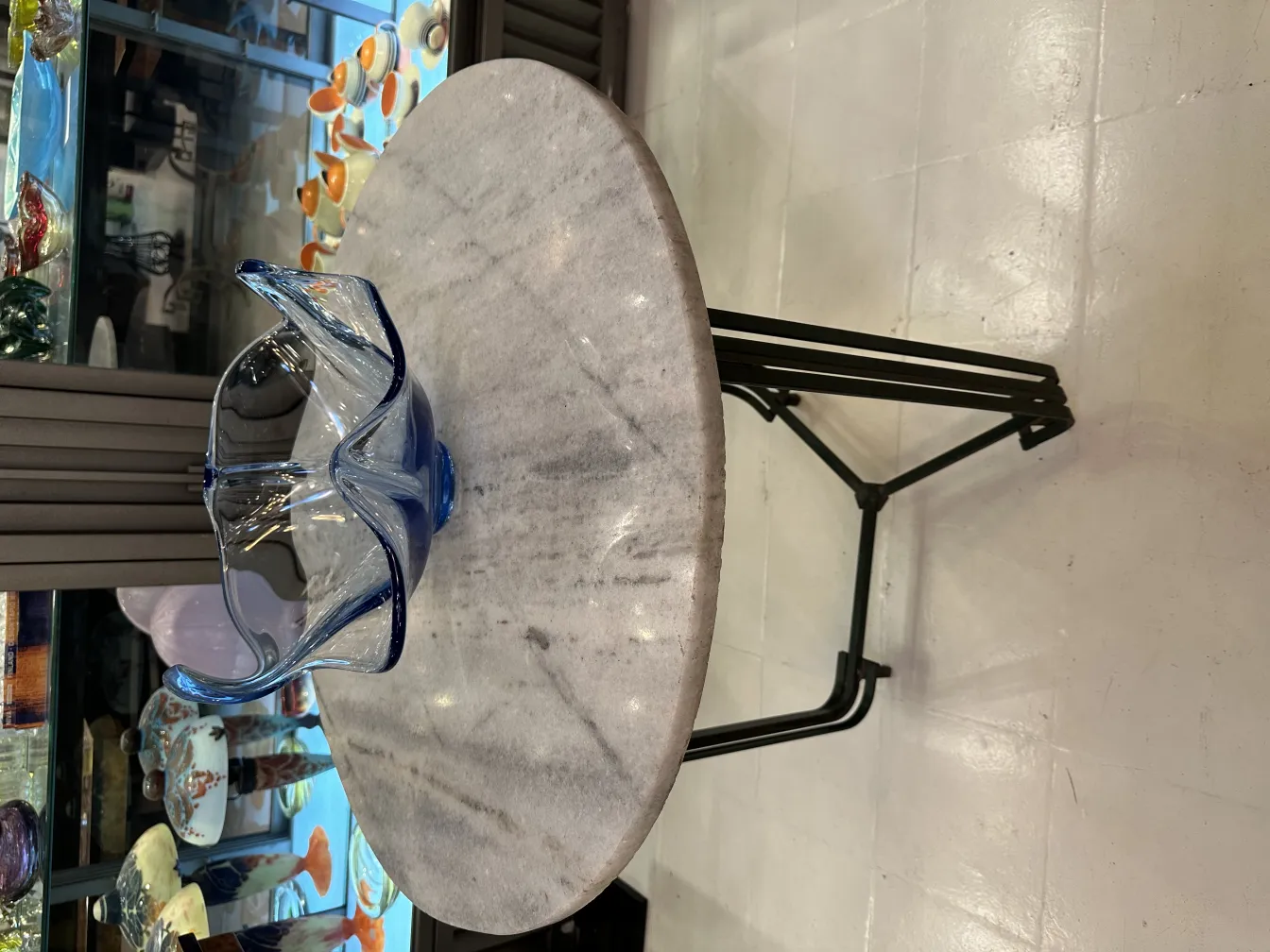 beautiful antique with blue murano glass design