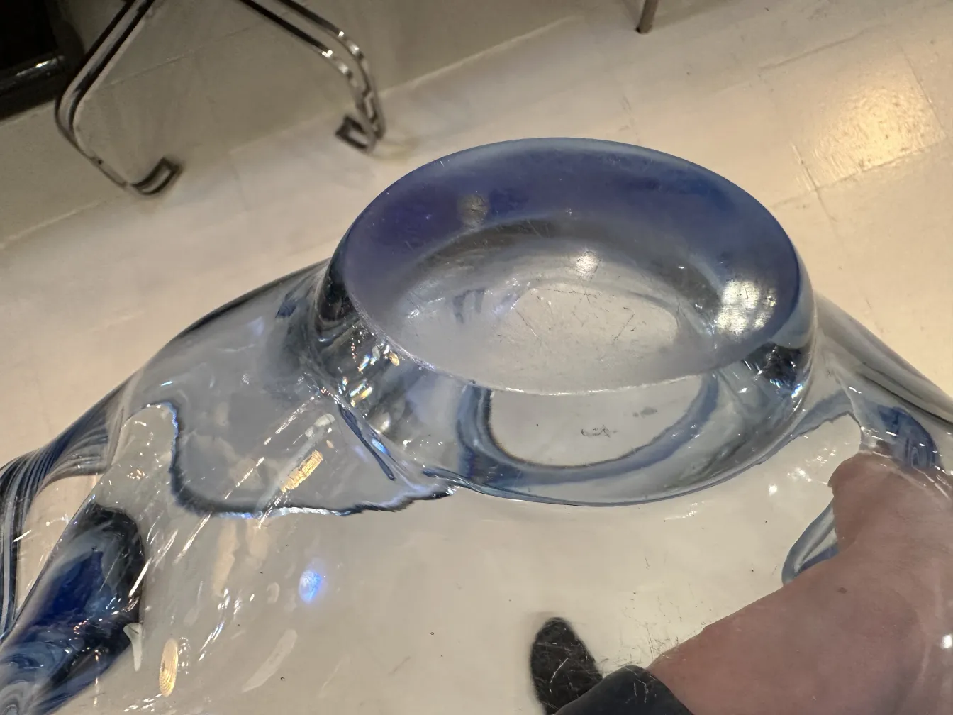 Cristal decorativo de Murano con azul y detalles etéreos