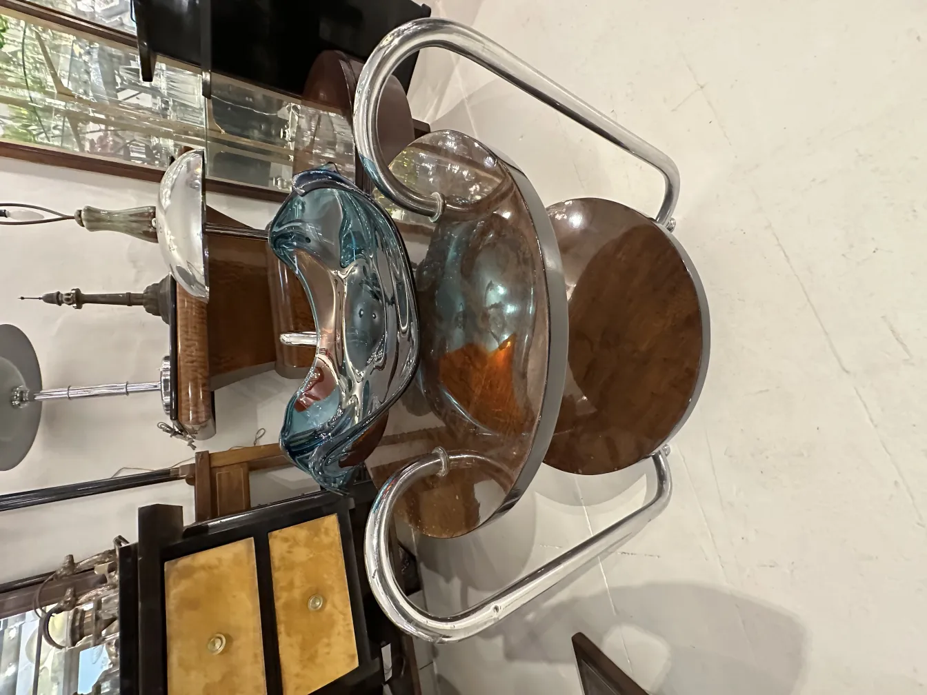 cristal de murano antigo em tons azuis, decorativo e elegante