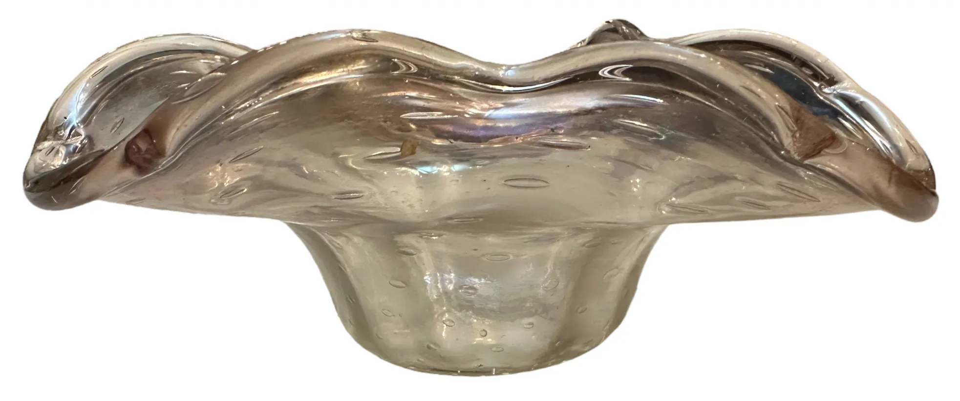 antigo cristal de murano com forma ondulada e suave