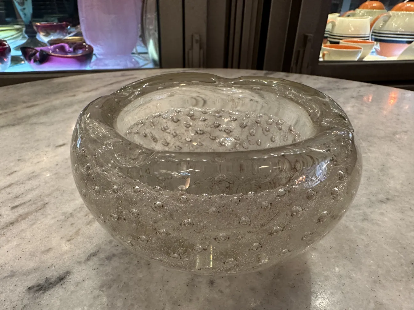 bowl decorativa de cristal de murano con burbujas