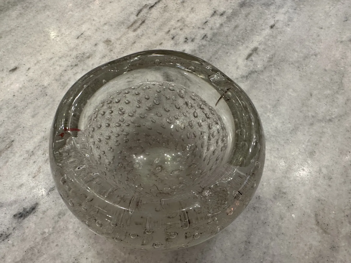 cristal de murano antiguo con burbujas y diseño único