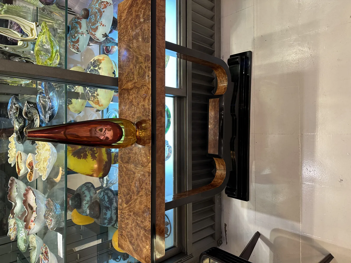 Антикварная ваза из муранского стекла теплых цветов, декоративная