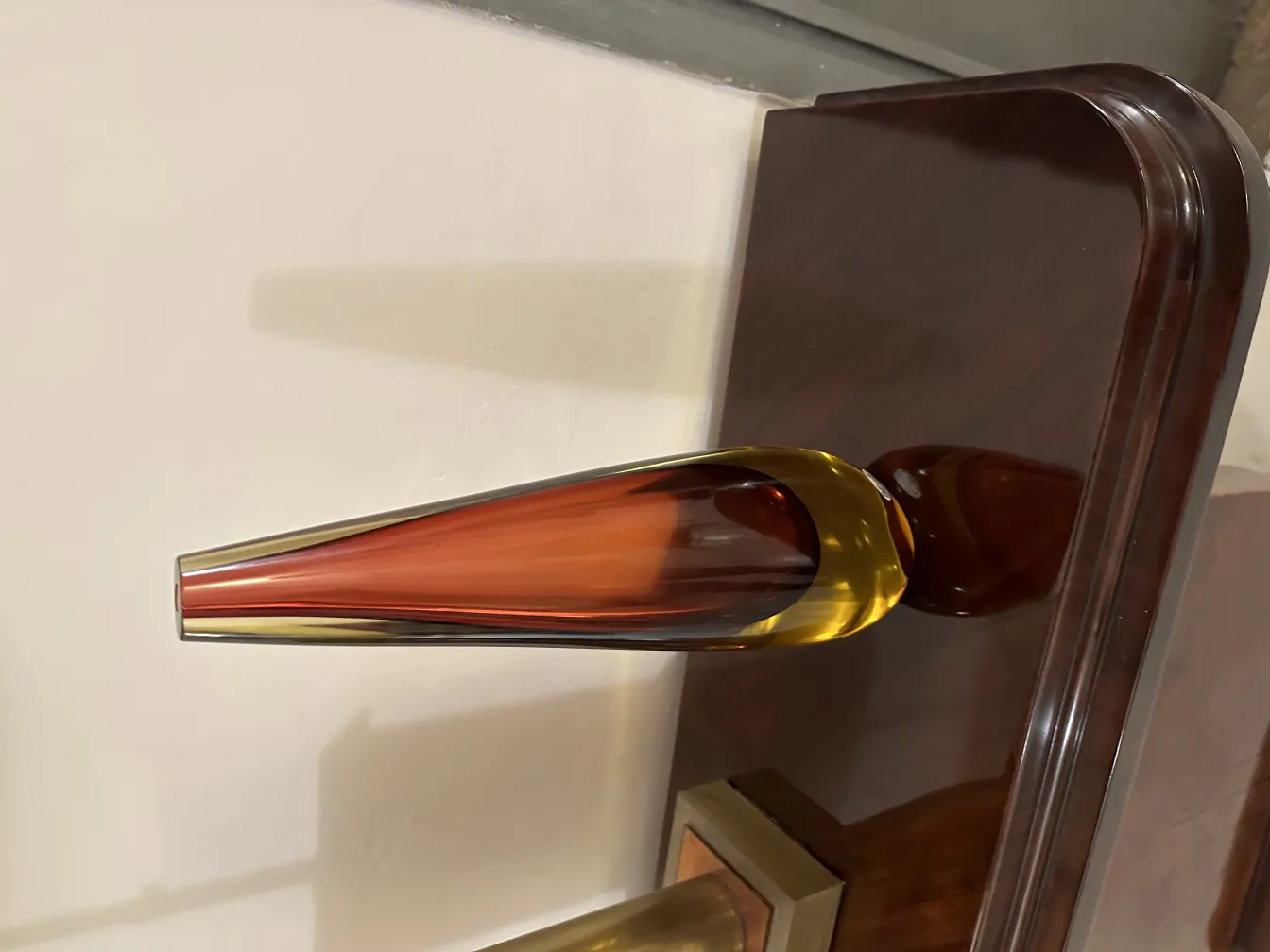 antique decorative murano glass piece in warm colors