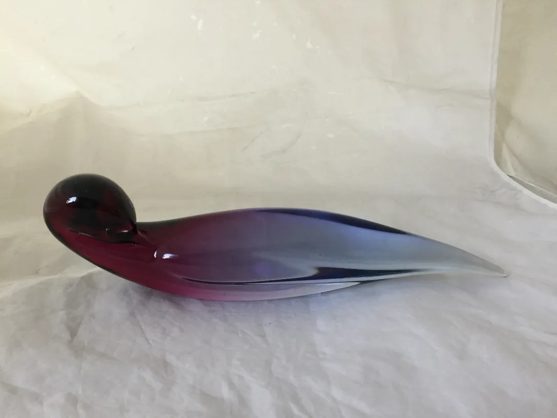 antique decorative murano glass piece in purple and blue hues