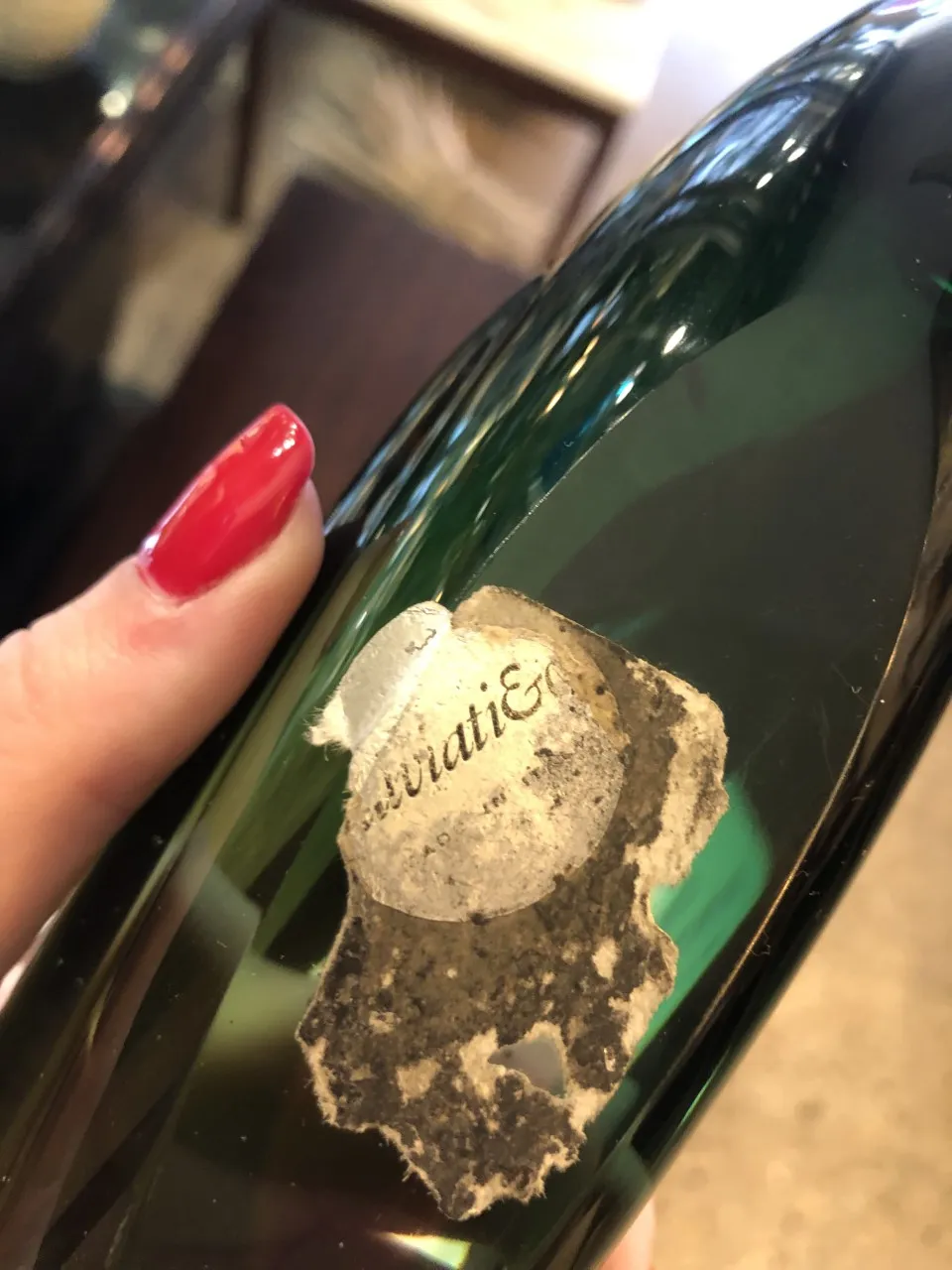 cristal de murano antigo decorativo em verde com etiqueta gasta