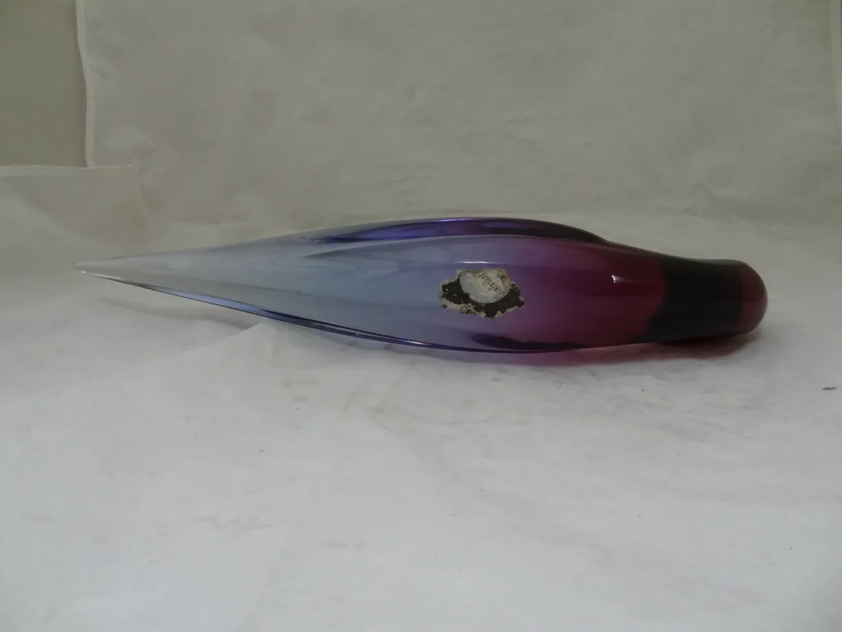 vetro di murano antico, colori viola e blu