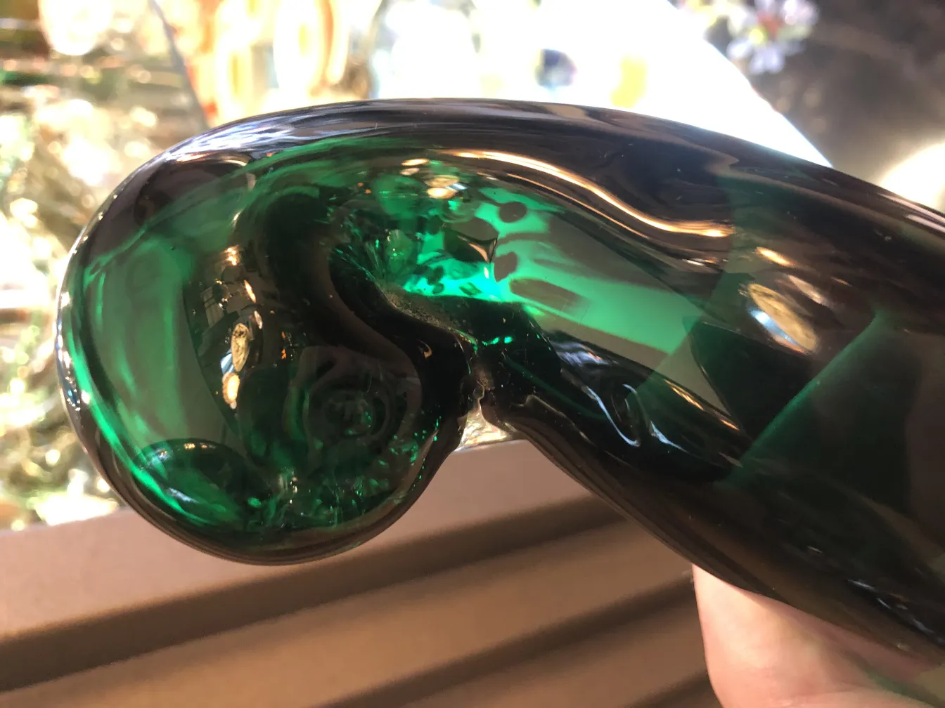 diseño elegante de cristal de murano en verde