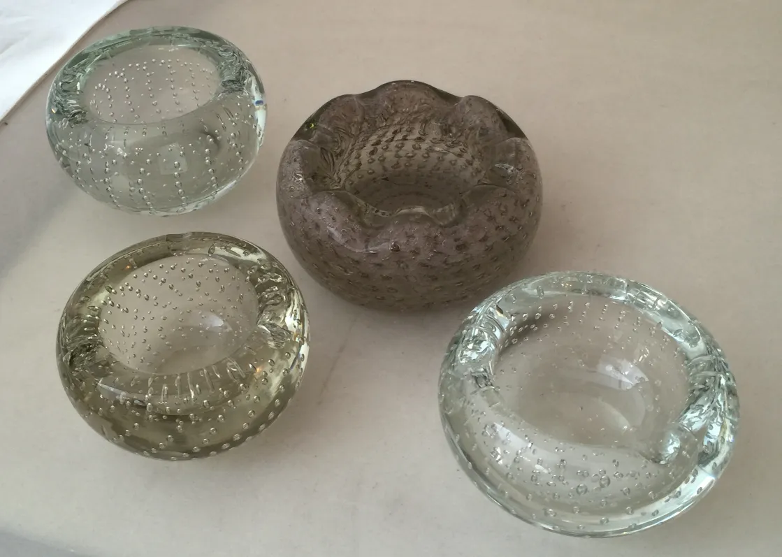 quatro cristais de murano decorativos antigos variados