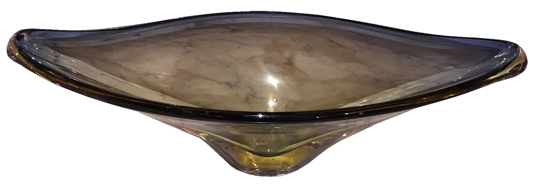 Elegante antik Murano-Glas Schüssel mit sanften Farben