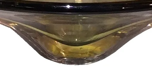 cristal de murano decorativo em forma côncava com detalhes