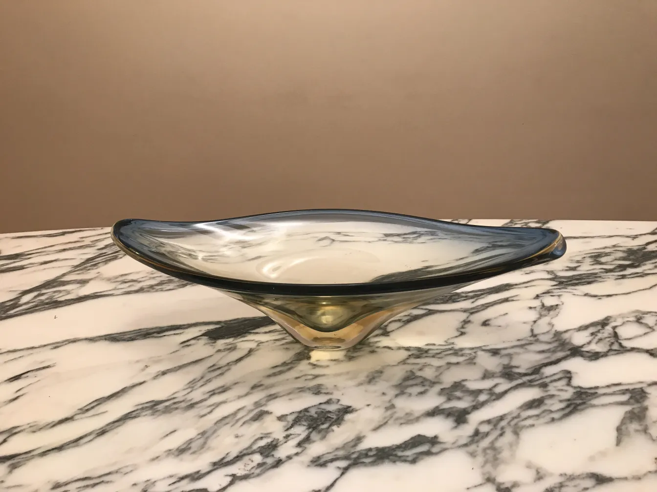 antique decorative murano glass bowl with soft colors