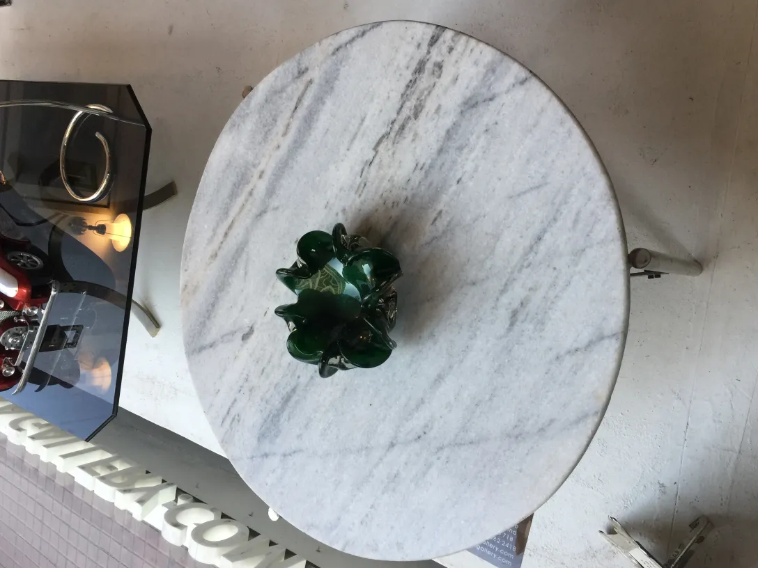 peça decorativa antiga de cristal de murano em verde