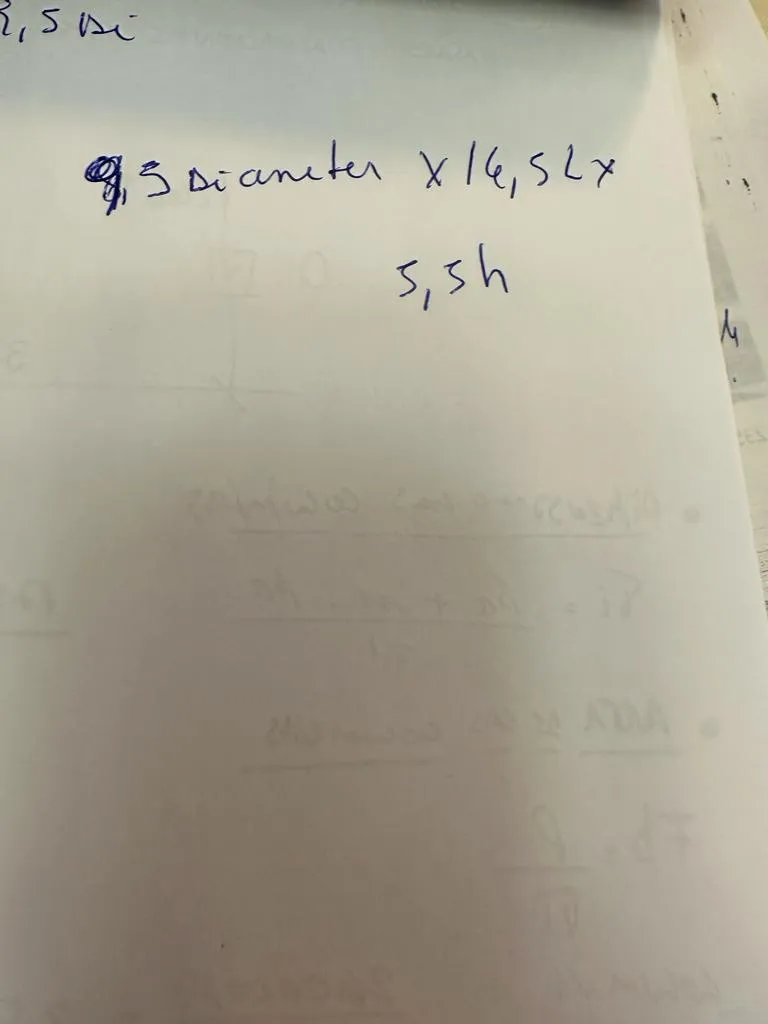 고대 유리에 대한 측정 및 메모가 있는 그림