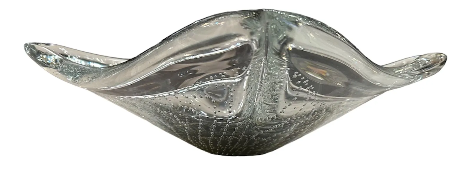 lindo cristal de murano antigo com formas curvas e bolhas