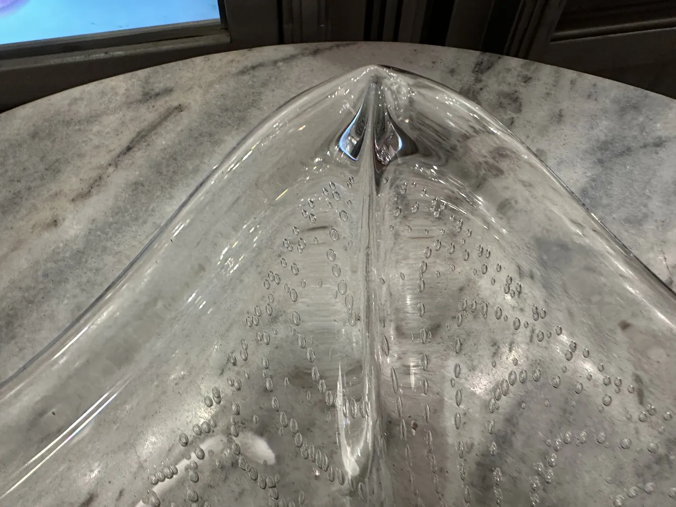 antique decorative murano glass piece with bubbles