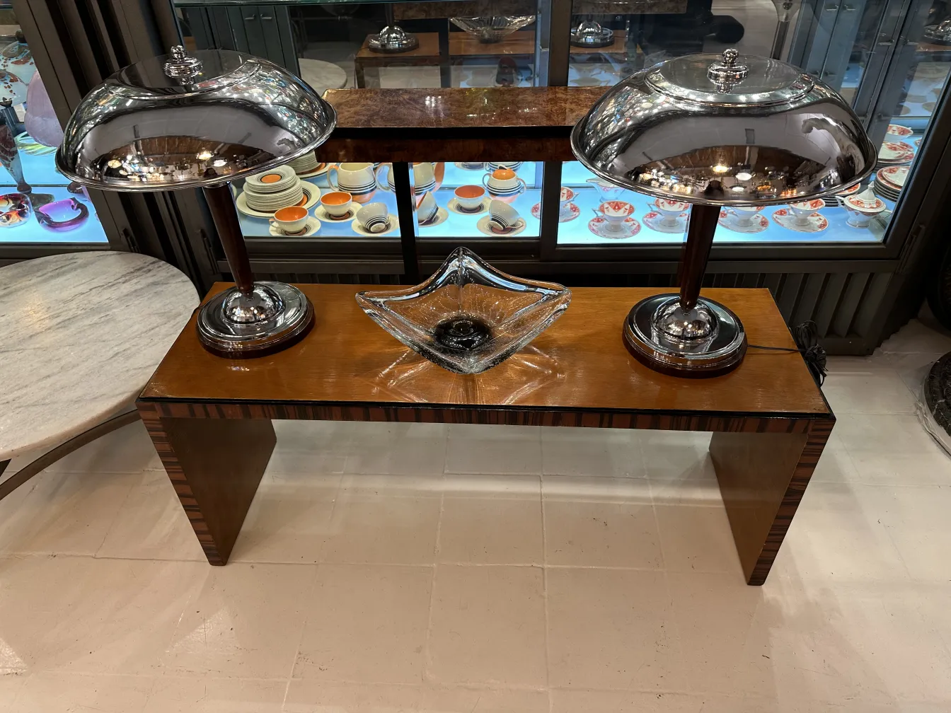 antique decorative piece of murano glass with elegant shape in a classic environment