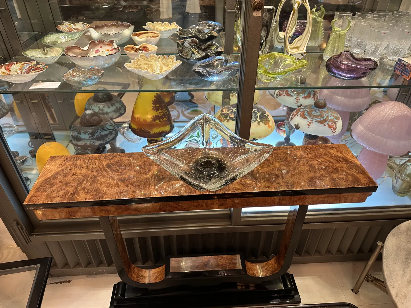 murano glass in boat shape with intricate details