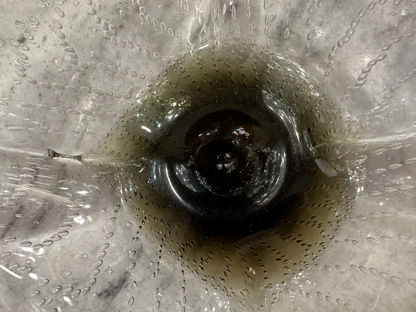 Antique Murano glass with droplet patterns