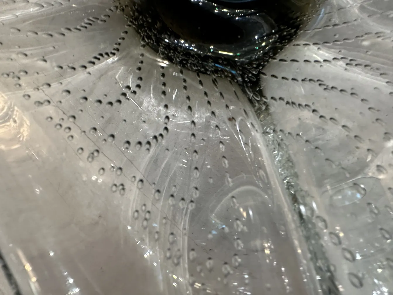 detalles finos del cristal de Murano con burbujas decorativas