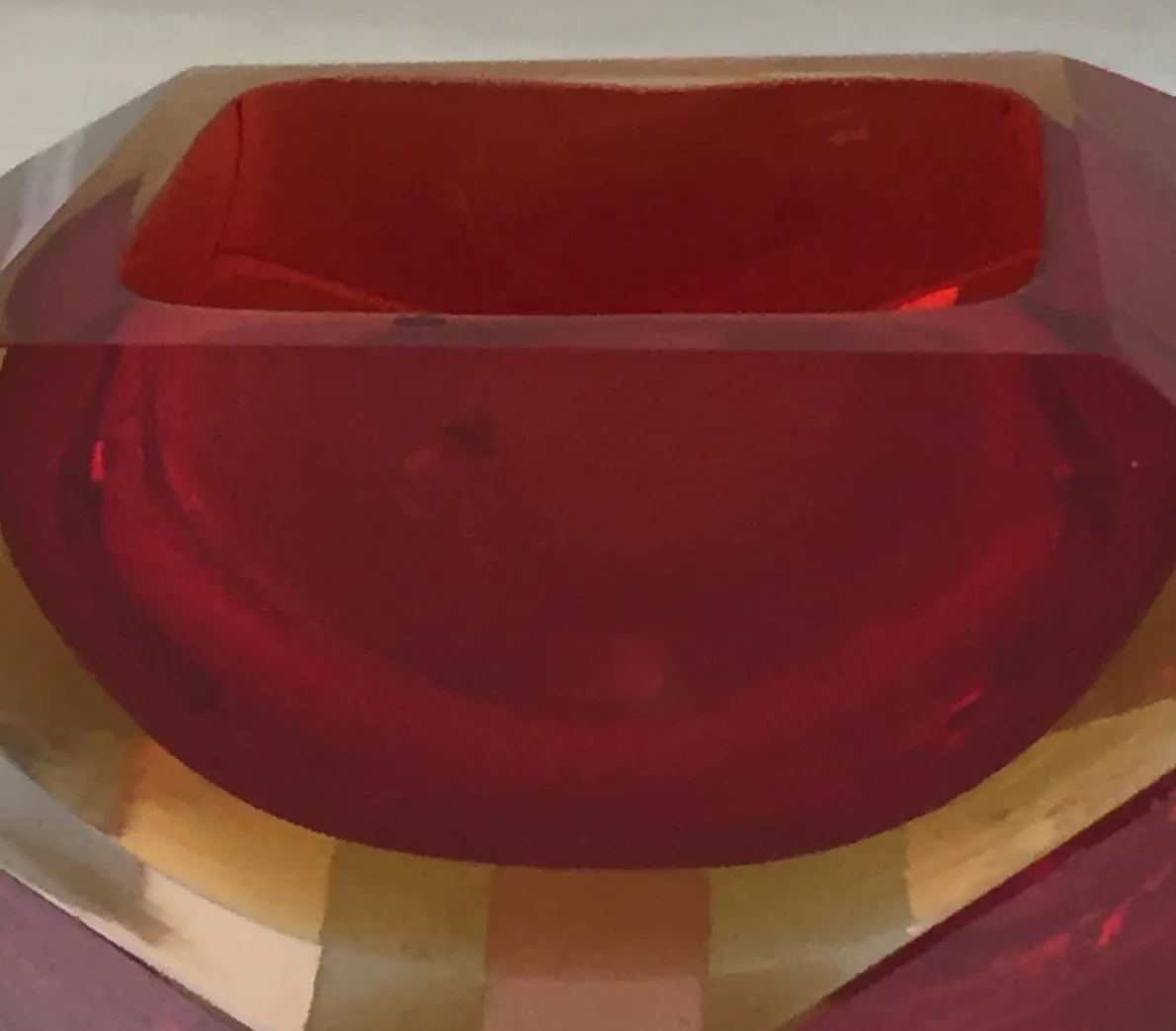 alte murano-glas schüssel in rot