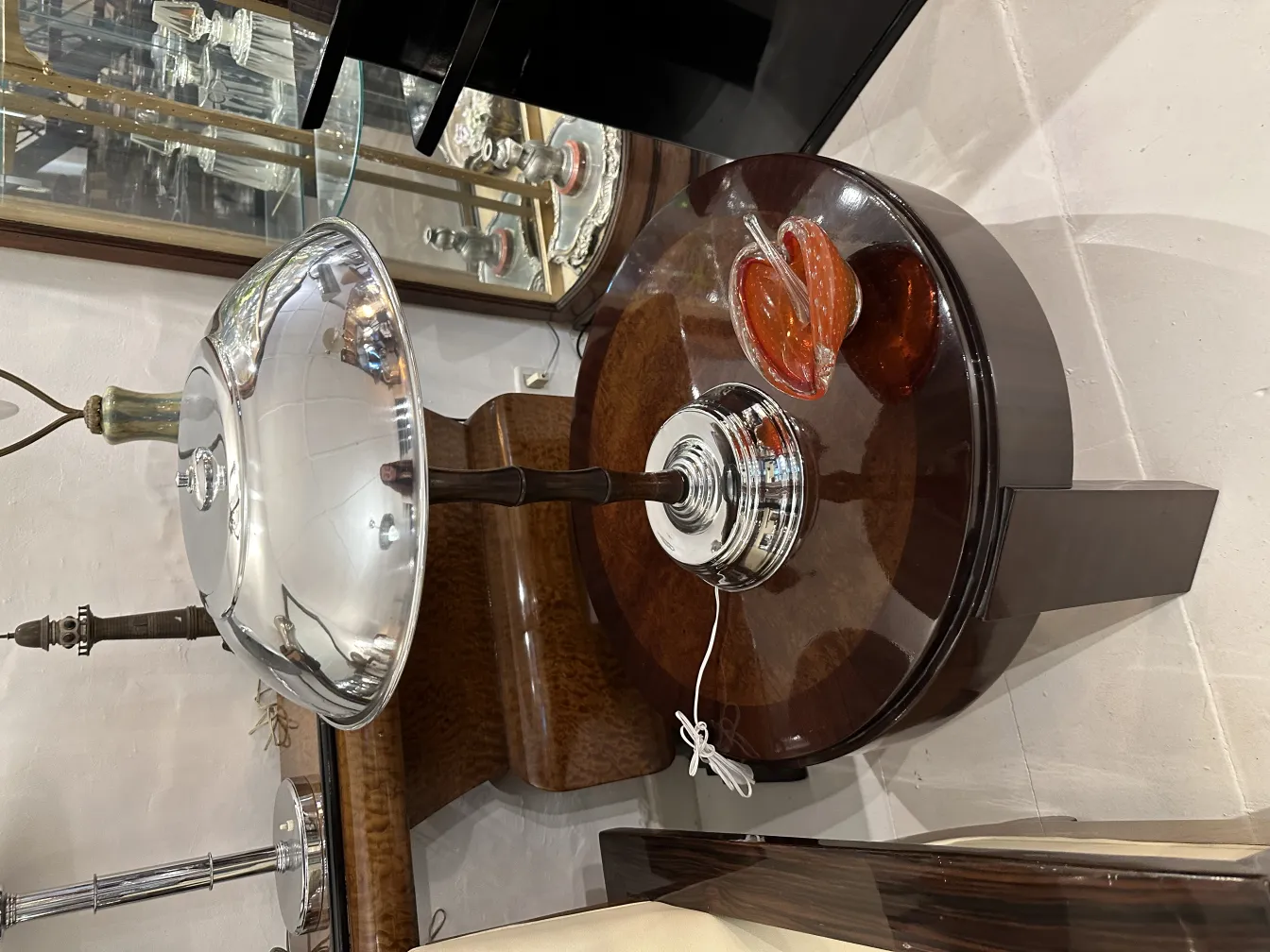 antique lamp base with murano glass, elegant design