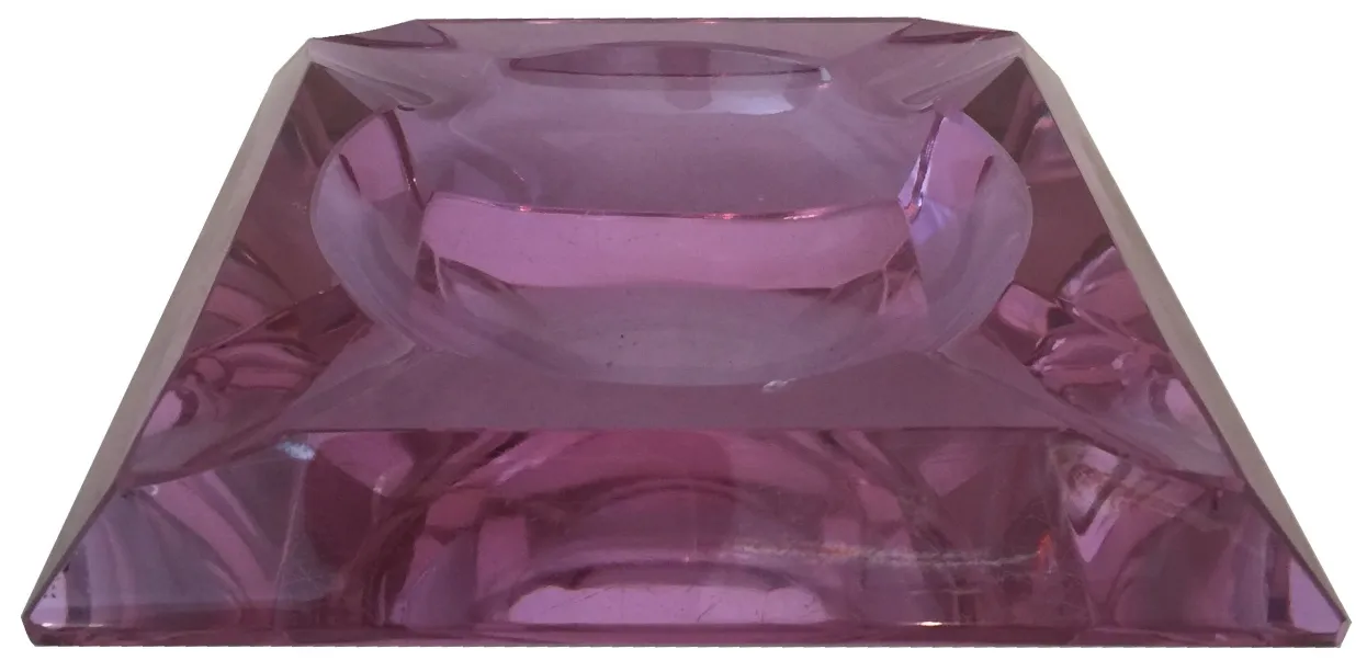 antigo cristal de murano rosa com acabamentos suaves