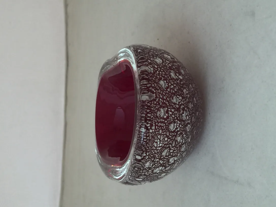 Ancien cristal de Murano en rouge et argent