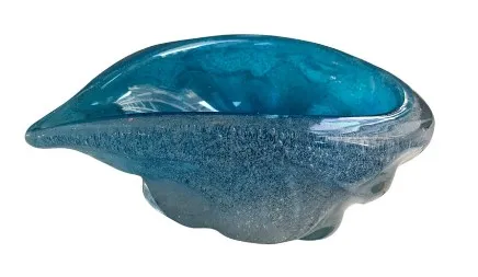 cuenco antigo de cristal de murano na cor azul
