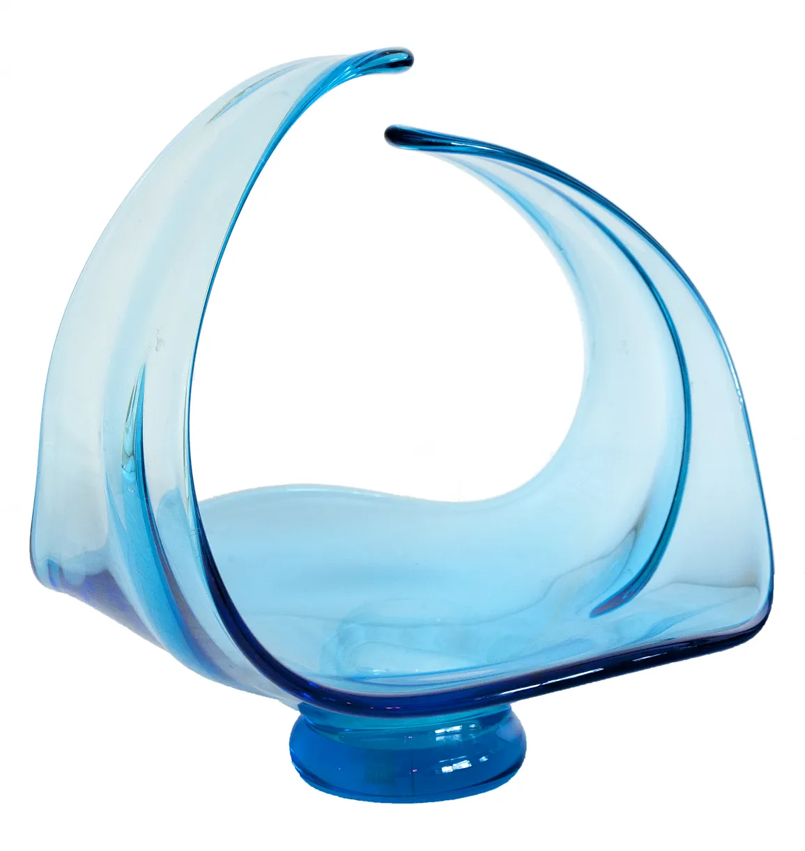 antike murano-glas skulptur in blauen farbtönen mit eleganten formen