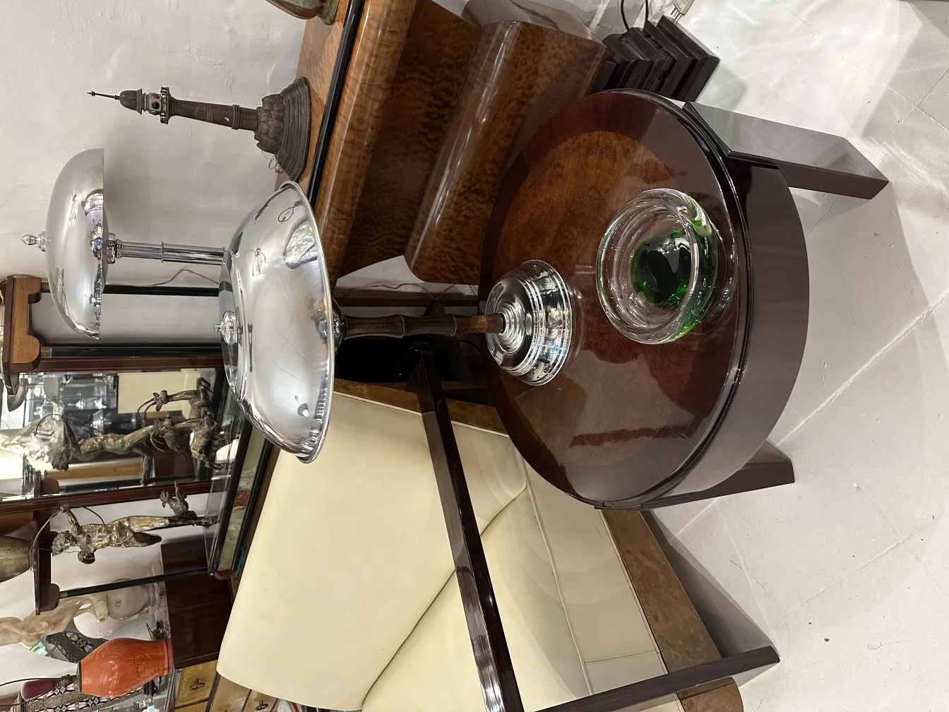 ciotola antica in vetro di murano con design verde e trasparente