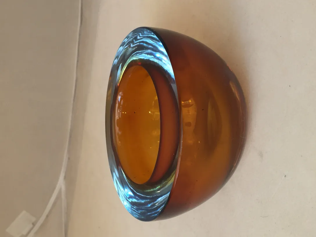 antico vetro di murano a forma di ciotola ambra