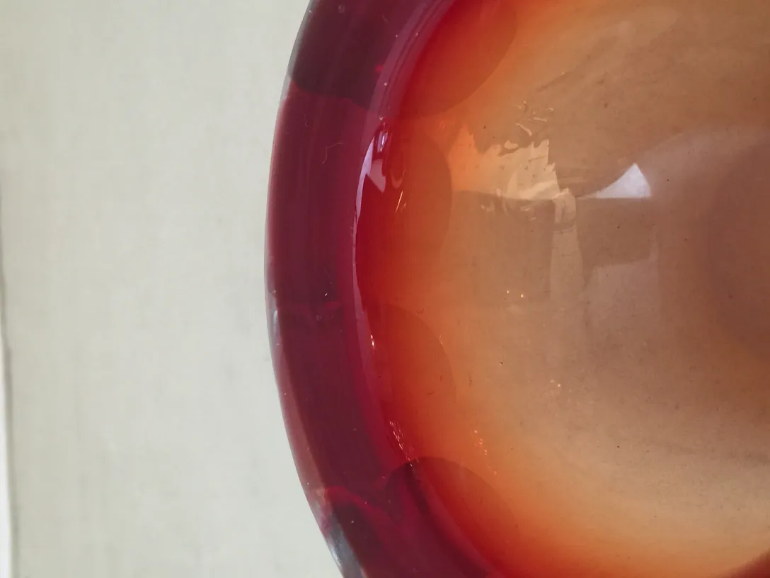 decorative bowl in red and orange hues