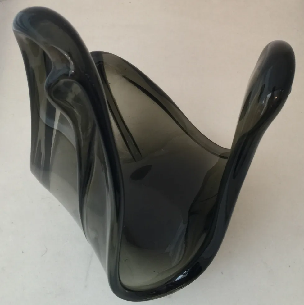 Antique Murano glass vase featuring elegant shape and dark colors