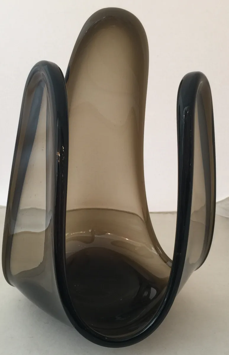 antique murano glass vase with fluid design