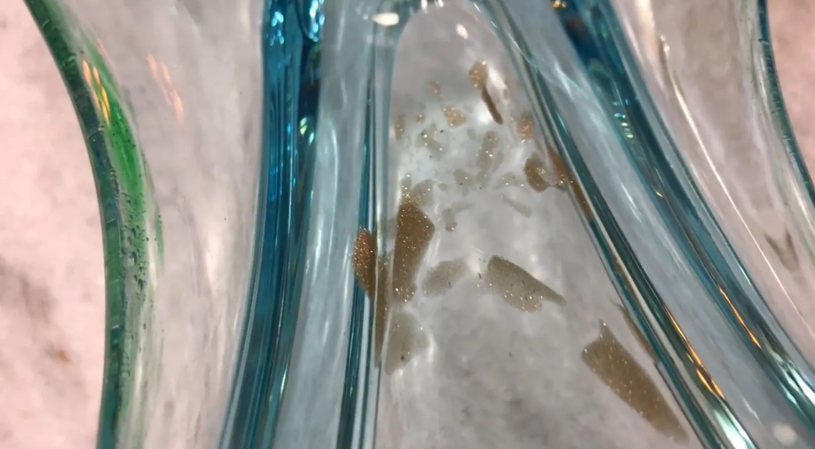 Cristal de Murano decorativo en tonos azules con detalles