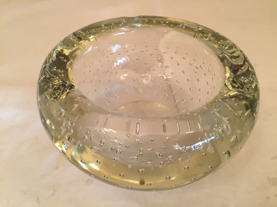 delicate murano glass piece with bubbles