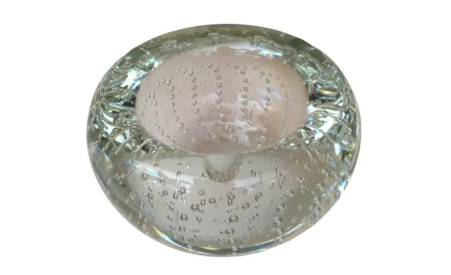 cuenco de cristal de murano antiguo con burbujas
