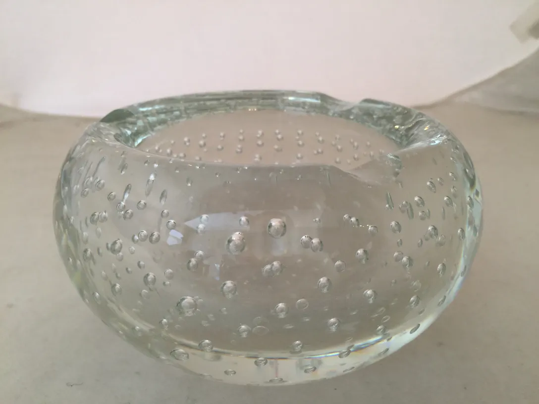 cenere antico in vetro di Murano con bolle