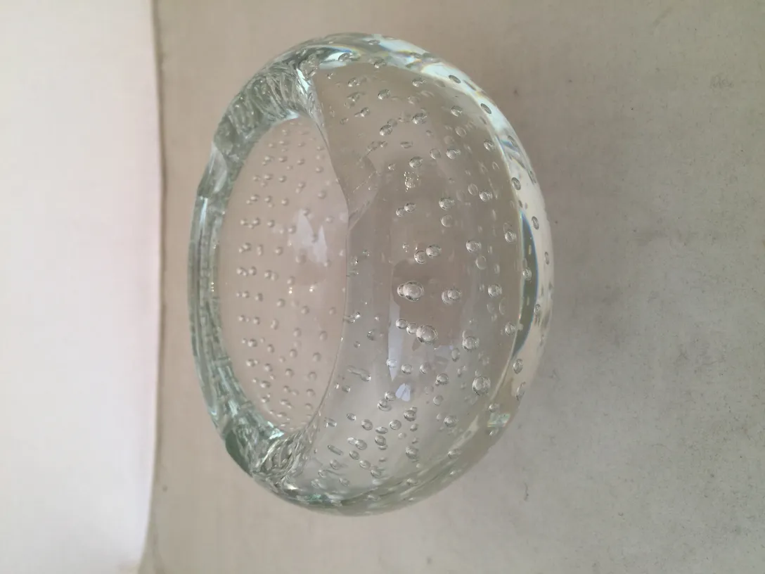 antique murano glass bowl with bubbles in the design