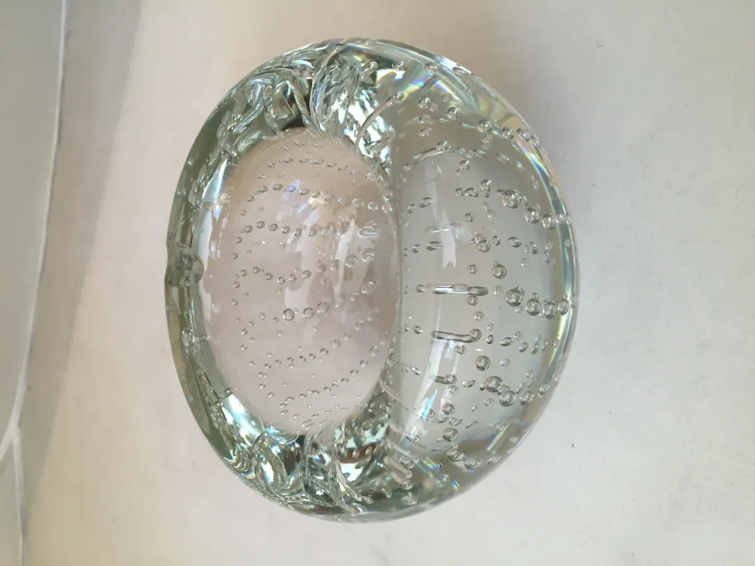 antique murano glass featuring bubbles inside
