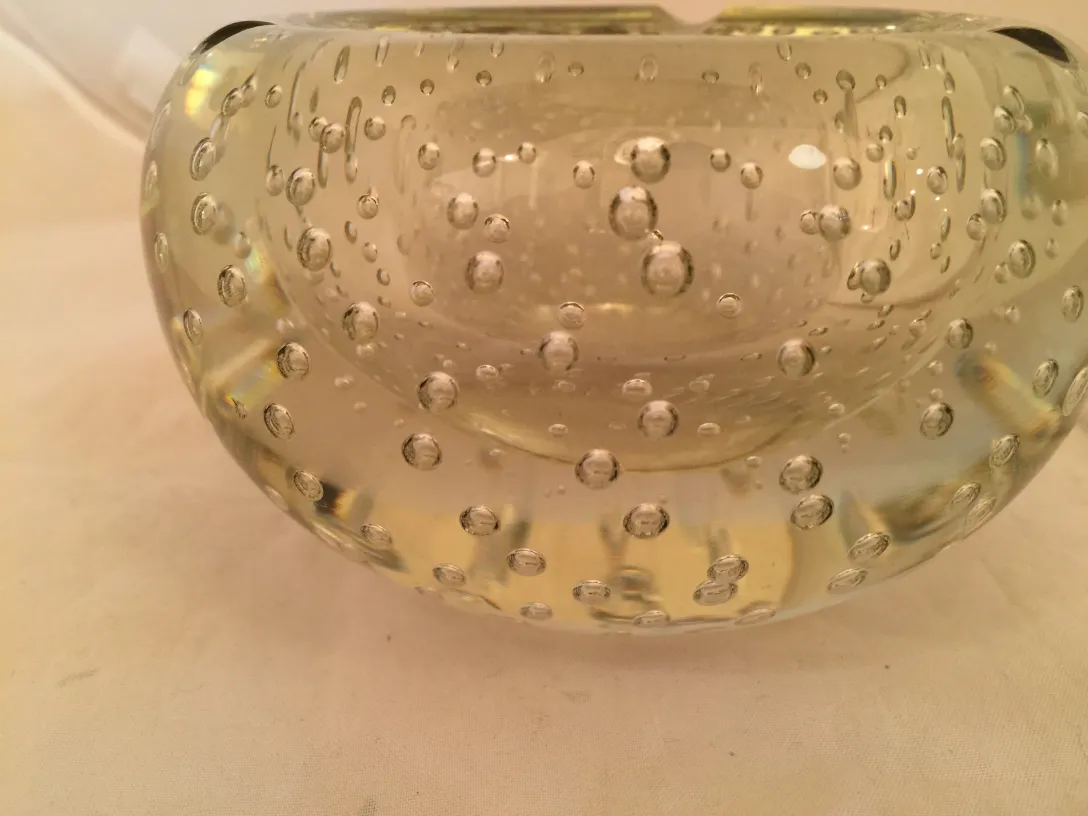 Antique Murano glass with visible decorative bubbles