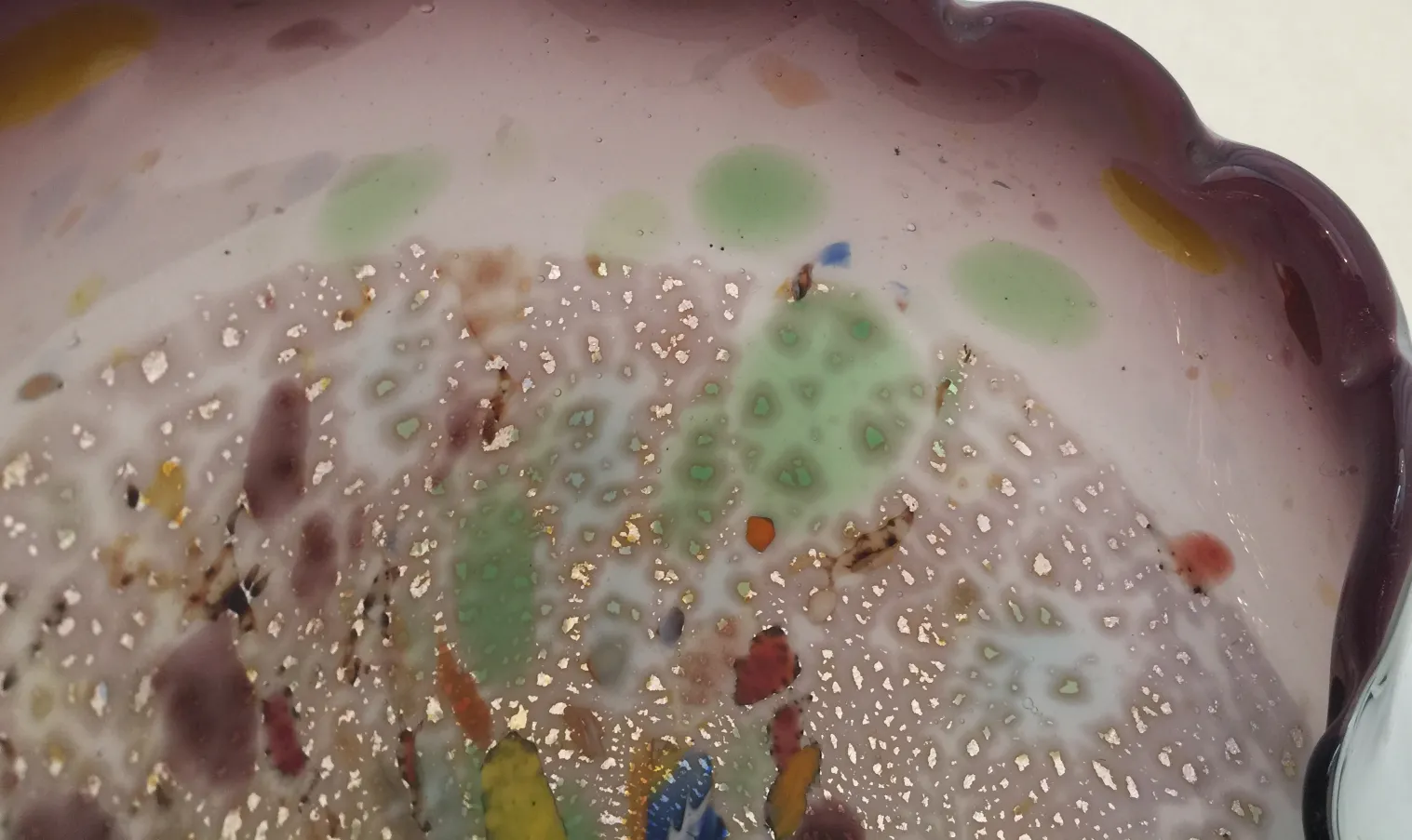 beautiful murano glass with colorful and golden details