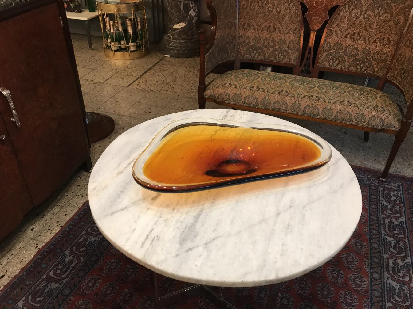 belle pièce décorative en cristal de murano de forme organique