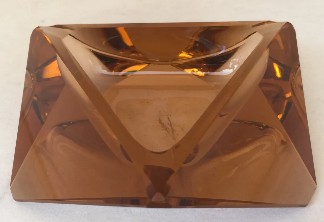 Murano-Glas in Bernsteinfarbe mit rechteckiger Form