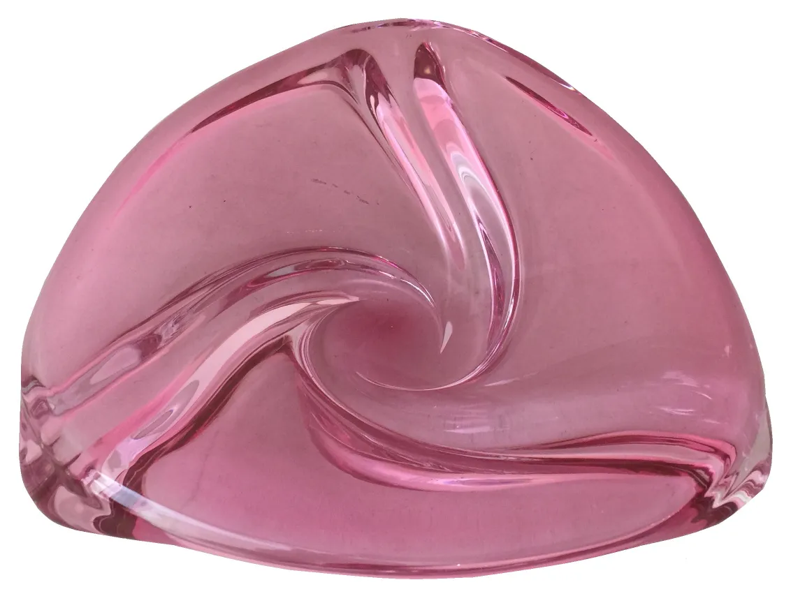 Cristal de Murano antigo rosa, com forma fluida.