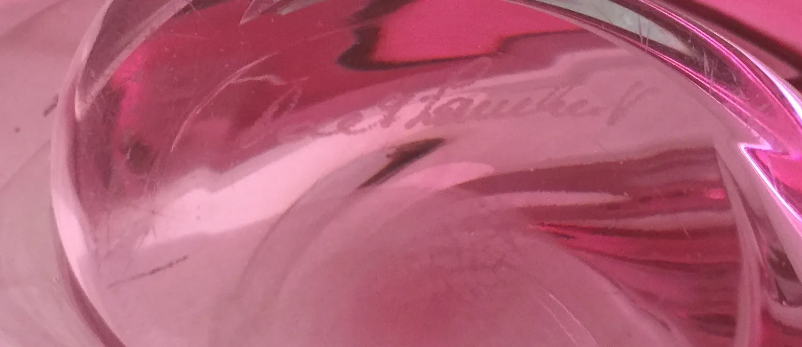 antique pink murano glass piece with details