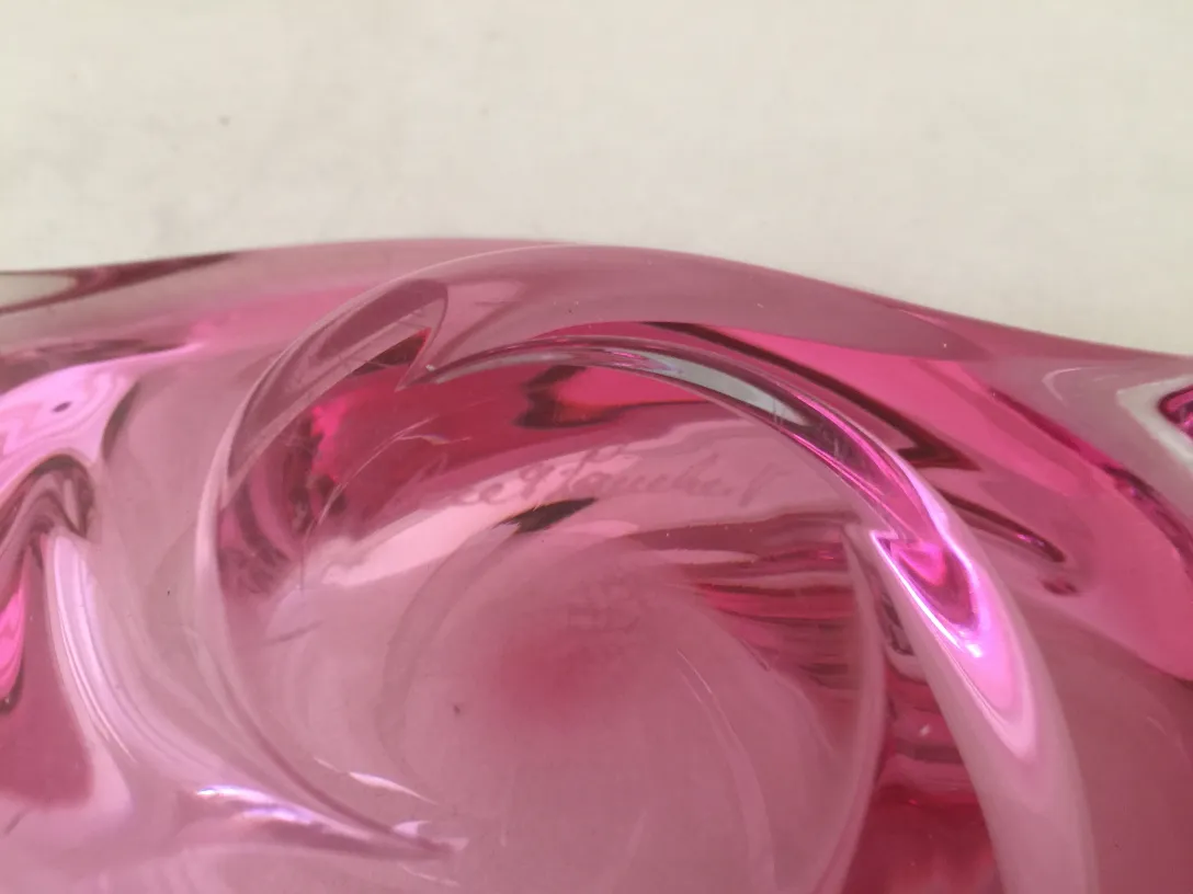 Cristal de Murano antigo rosa com formas elegantes