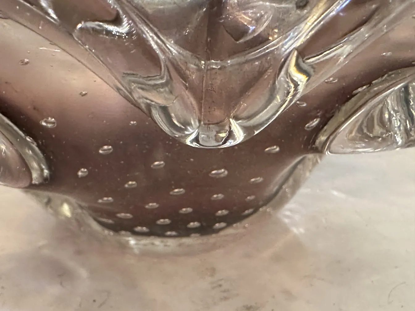 Cristal de Murano antigo com detalhes decorativos